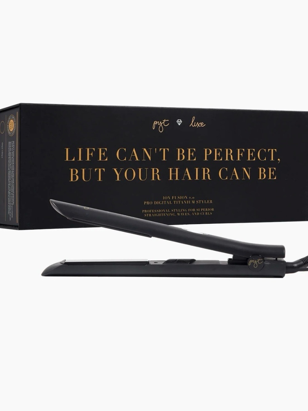 Black 1" Pro Digital Titanium Hair Styler - Sleek Straightening